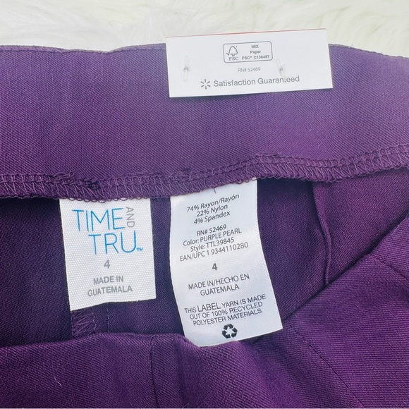 Millennium Skinny Crop Side Zipper Stretch Womens Pants Purple Size 4 NEW - Picture 4 of 6